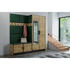 Priekšnama komplekts Roj 21 ozols craft/melna eco āda